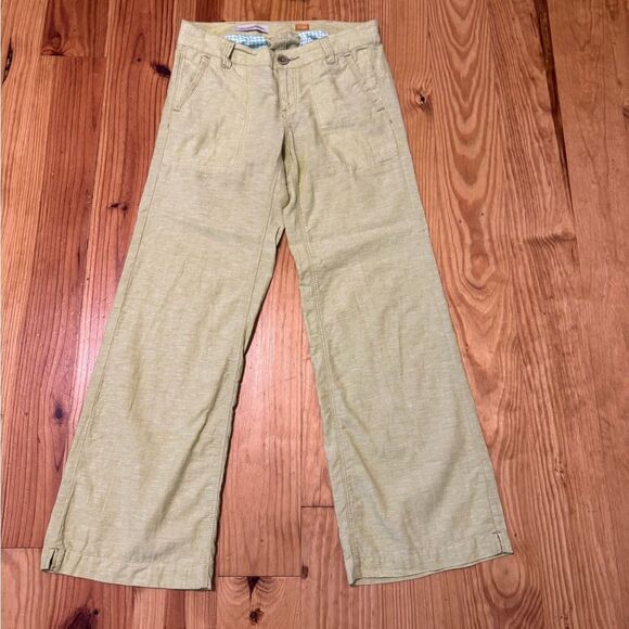 Pilcro and the Letterpress PILCRO Linen Blend Pants No 06 Light Green - Picture 2 of 12